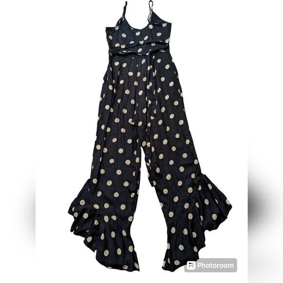 BILLABONG Polka Dot Jumpin Jumper Flare Pants Jumpsuit size S - Picture 4 of 8